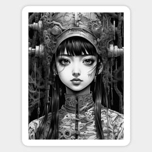 Japanese women horror manga Sticker